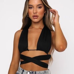 White Fox Golden Line Multiway Crop Black- One Size